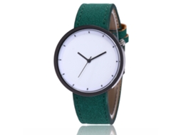 Relógio de pulso casual de casal Zhoulianfa Quartz com pulseira de couro PU (verde)