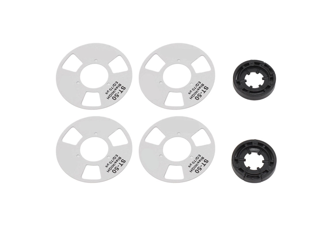 Bobina De Metal Em Branco Retro De Cassete De Bobina Para Diy Com 4 Bobinas 2 Rodas Prata