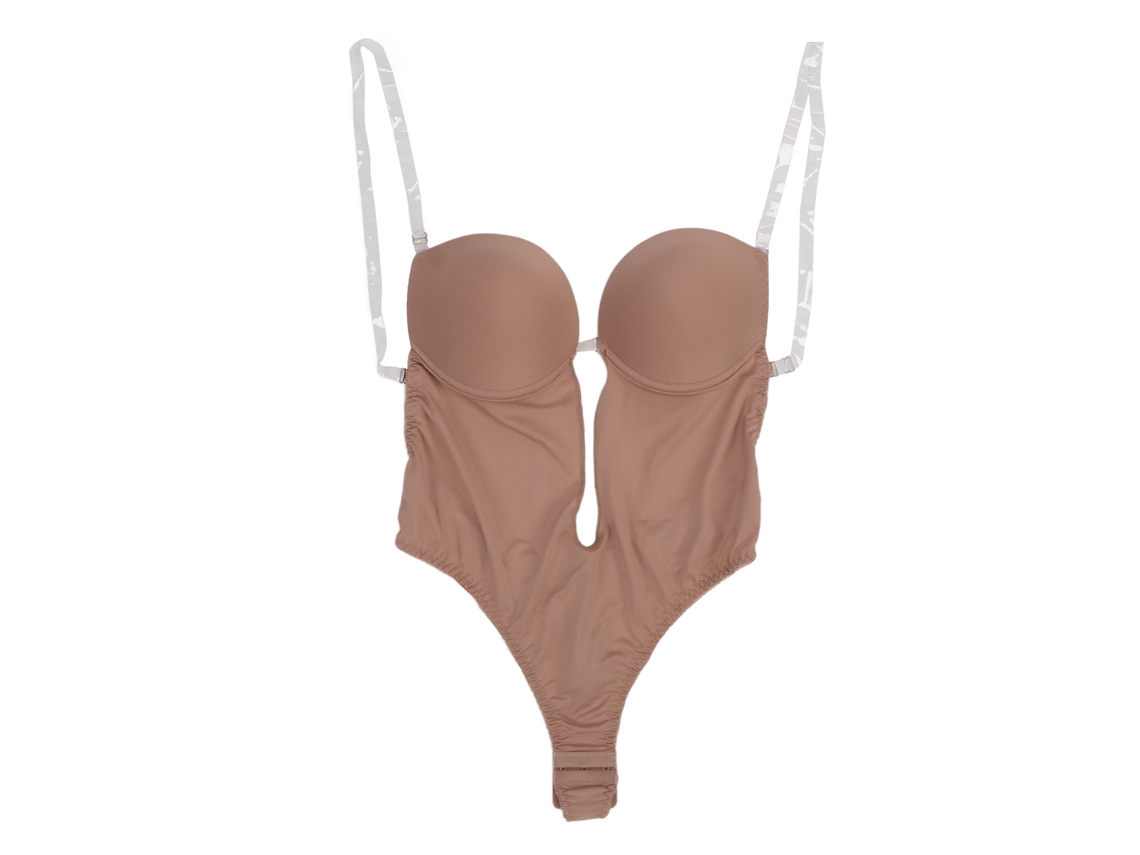 Body feminino de compressão firme, tamanho G, marrom escuro