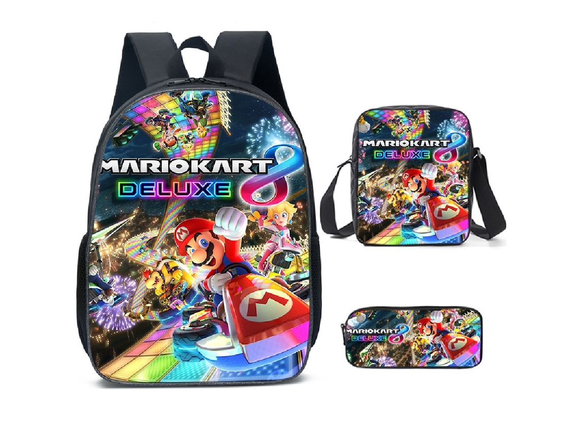 Conjunto De Três Peças De Mochila De Estudante  Mario36*