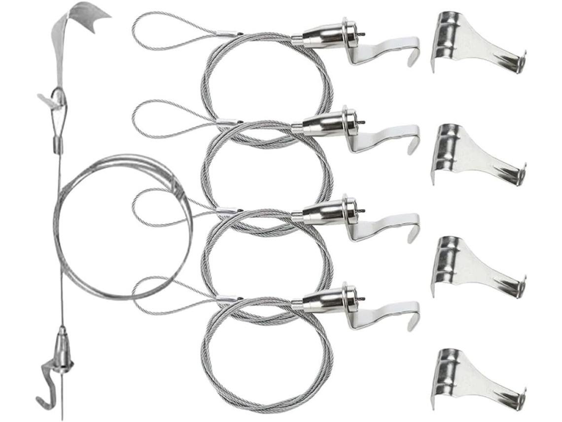 Kit Com 5 Conjuntos De Fios Aço Inoxidável Para Pendurar Quadros, Comprimento Ajustável, Resistentes