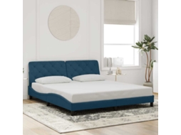 Vidaxl Estrutura De Cama Sem Colchão 180x200 Cm Veludo Azul