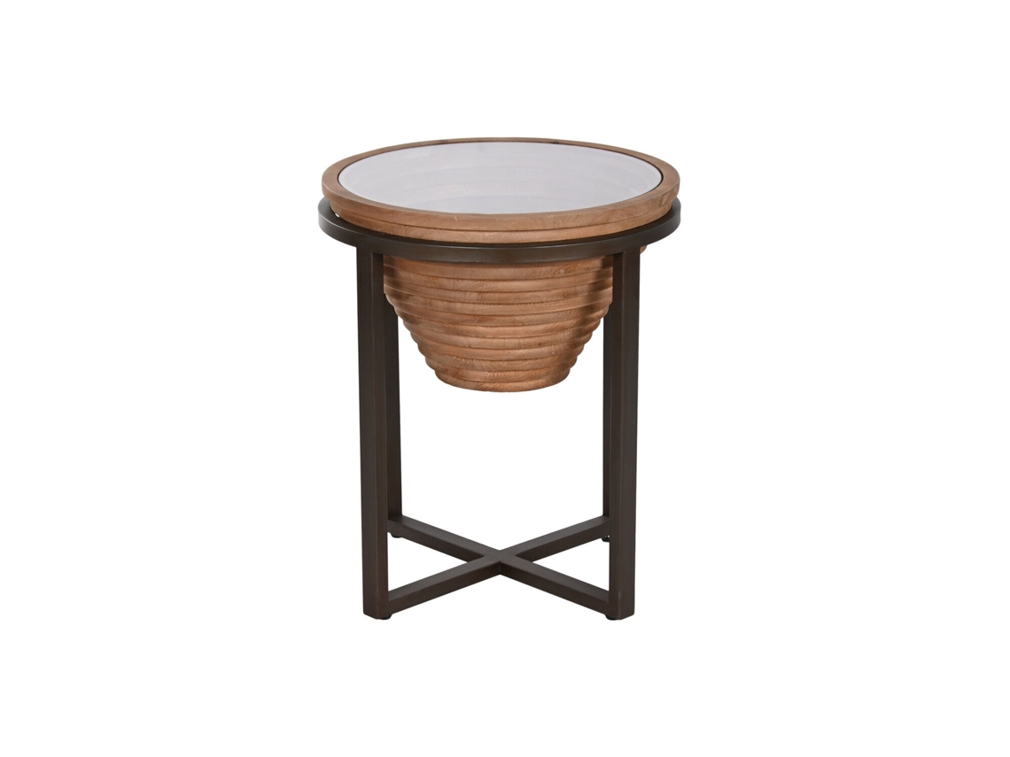 Mesa Lateral de Abeto Cristal Natural ALEXANDRA HOUSE LIVING (46x46x55,5cm)