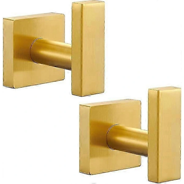 Conjunto de Ganchos Aço Inoxidável para Porta, Ideais para Banheiro, Casacos e Roupões BRILVIBERA (latão Escovado Dourado)