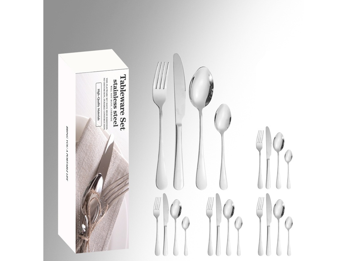 Conjunto De Talheres Para 4 Pessoas Em Aço Inoxidável Premium (20 Und)*