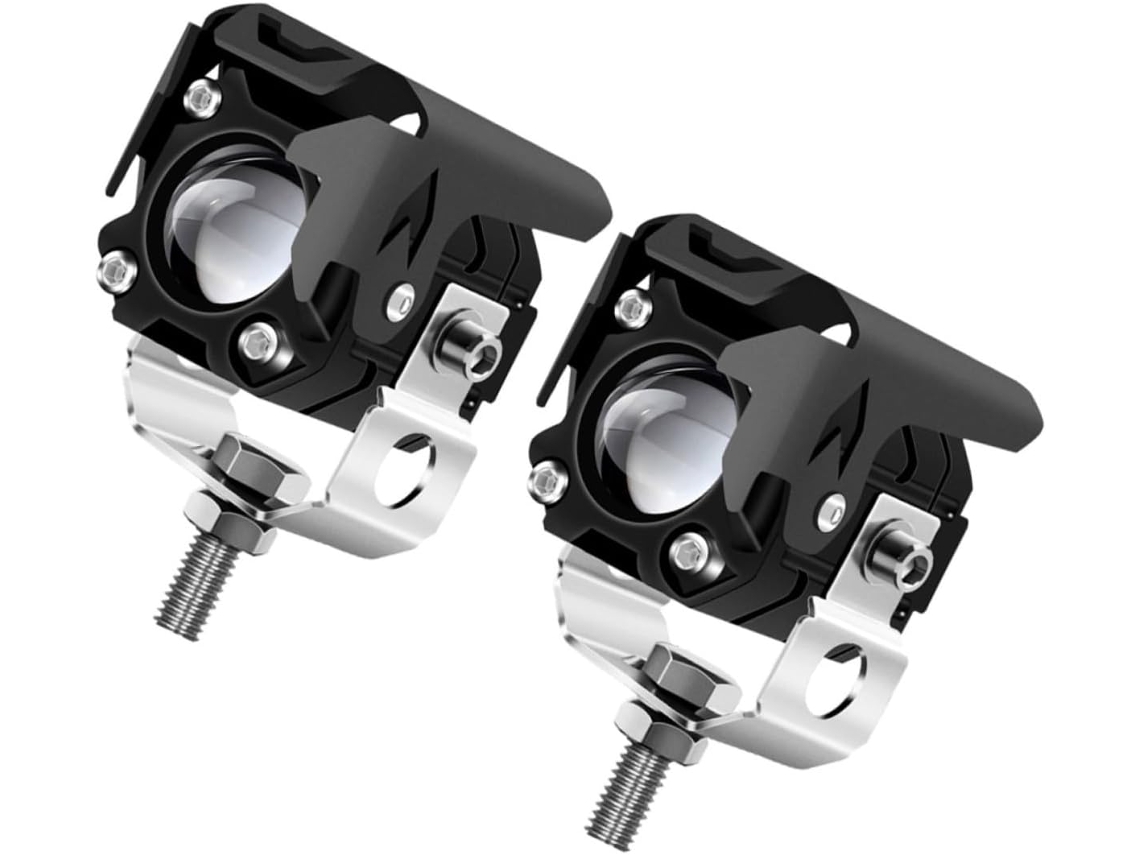Conjunto De 2 Faróis Auxiliares De Led Pretos Com Projetor Para Trabalho