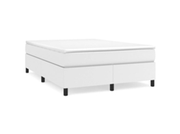 Box Spring Bed Frame, Box Spring Bed Frames Vidaxl Branco Couro Artificial (140 X 190 Cm)