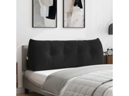 Vidaxl Travesseiro Para Costas Preto 140 X 24 X 50 Cm Veludo