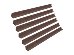 Borda Flexível Para Jardim 6 X 1,2 M Castanha Com Estacas E Conectores, Delimitador Para Relva E Canteiros, Borracha