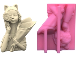 Molde De Silicone Para Vasos De Flores De Resina E Silicone Para Meninas