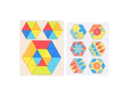 Walshlxq puzzles Hexagonales de Madera para Niños: Bloques de Formas Geométricas para Educación Y Coordinación Ojo mano