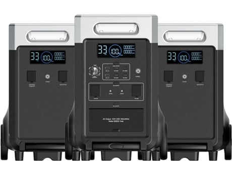 Estação de Energia Portátil P310 com 2x Bateria de Expansão P310 AFERIY 11520Wh Bateria LiFePO4 e 2200W Saídas AC 4000W Pico para Lar Camping RV