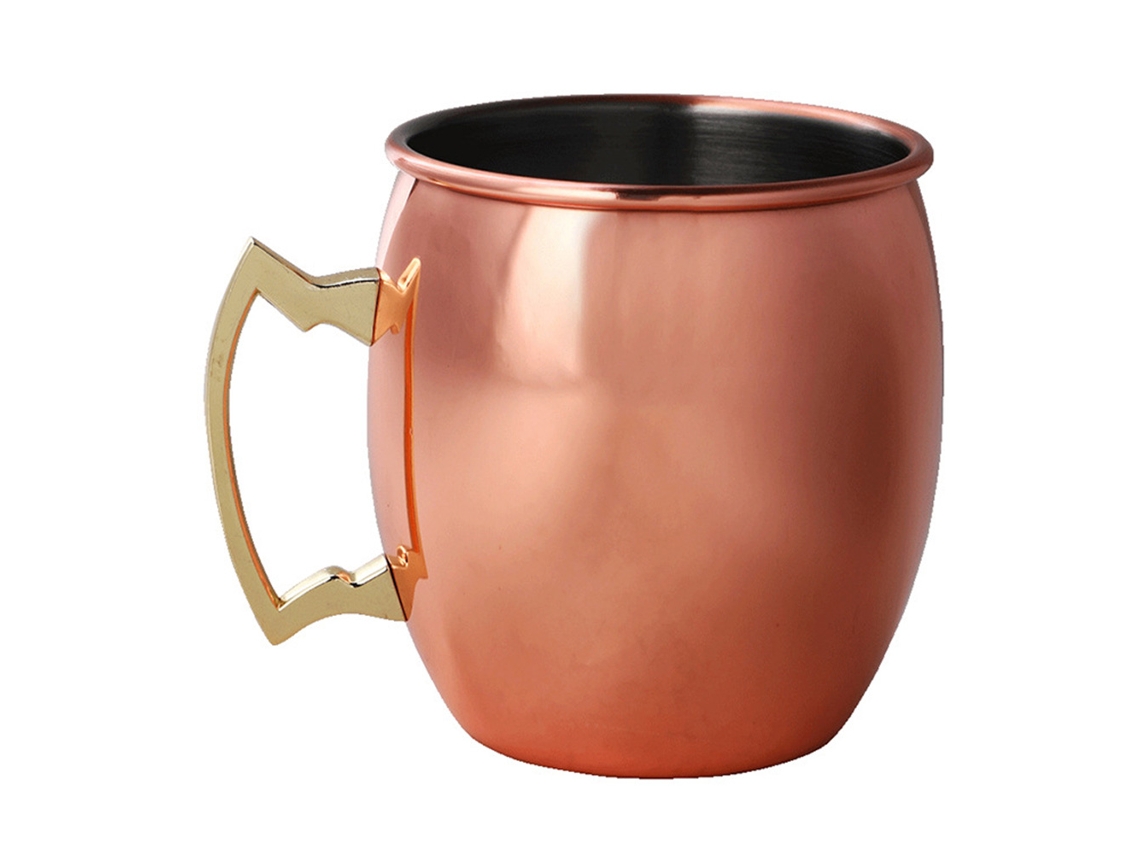 Eyf caneca Moscow Mule Galvanizada em Cobre 550ml Aço Inoxidável Bebidas Bar Cozinha