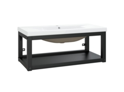 Washbasin Frame With Basin, Washbasin Frames With Basins Vidaxl Preto Ferro (79 X 38 X 31 Cm)