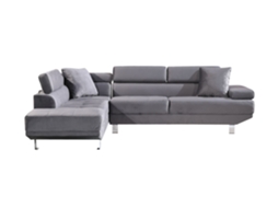Sofá de canto SALDOSYSTOCKS Chaise Longue Executive Cinza 262x190cm