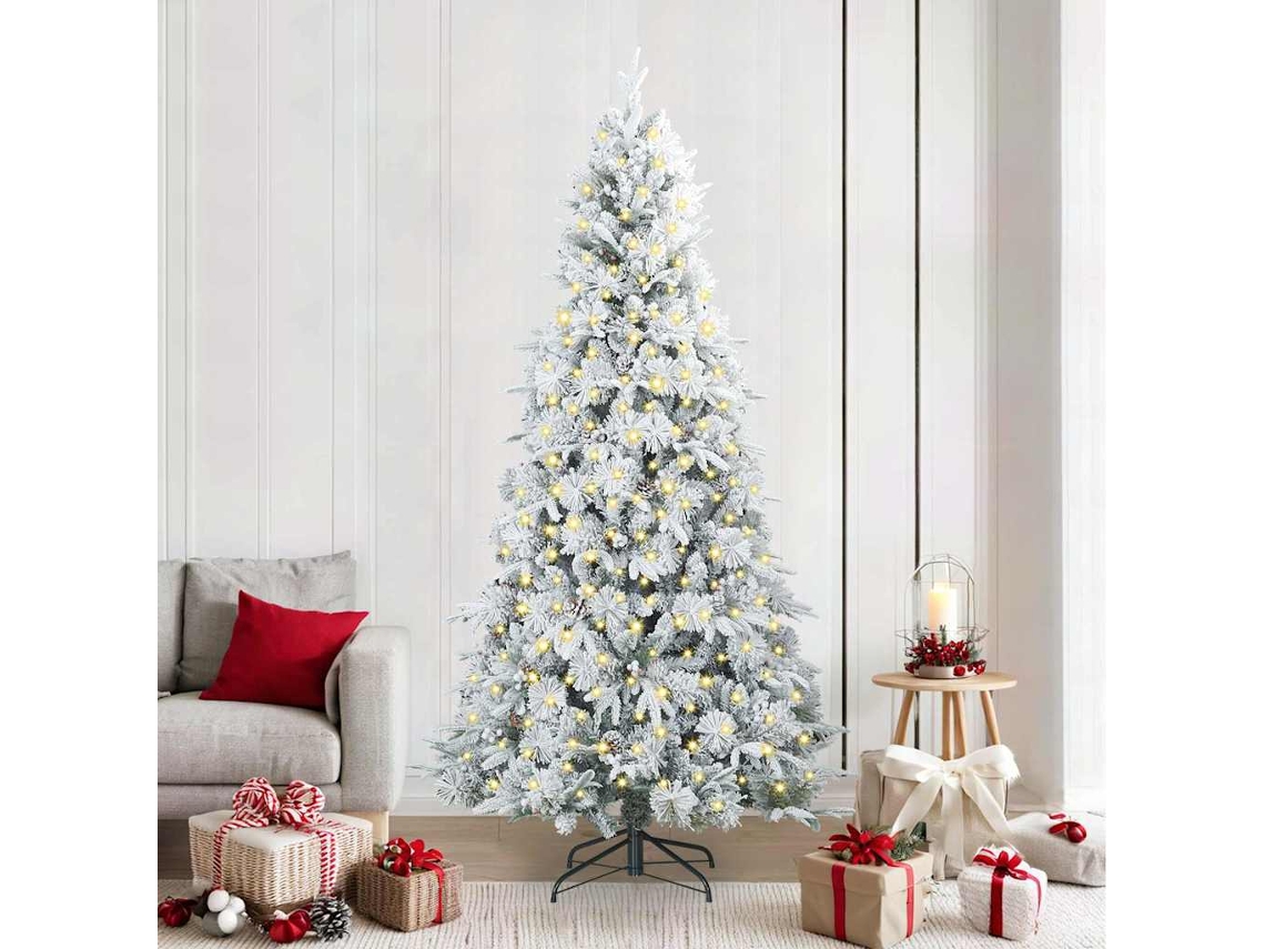 Vidaxl Árvore De Natal Articulada Artificial Branco 240 Cm Pe E Pvc