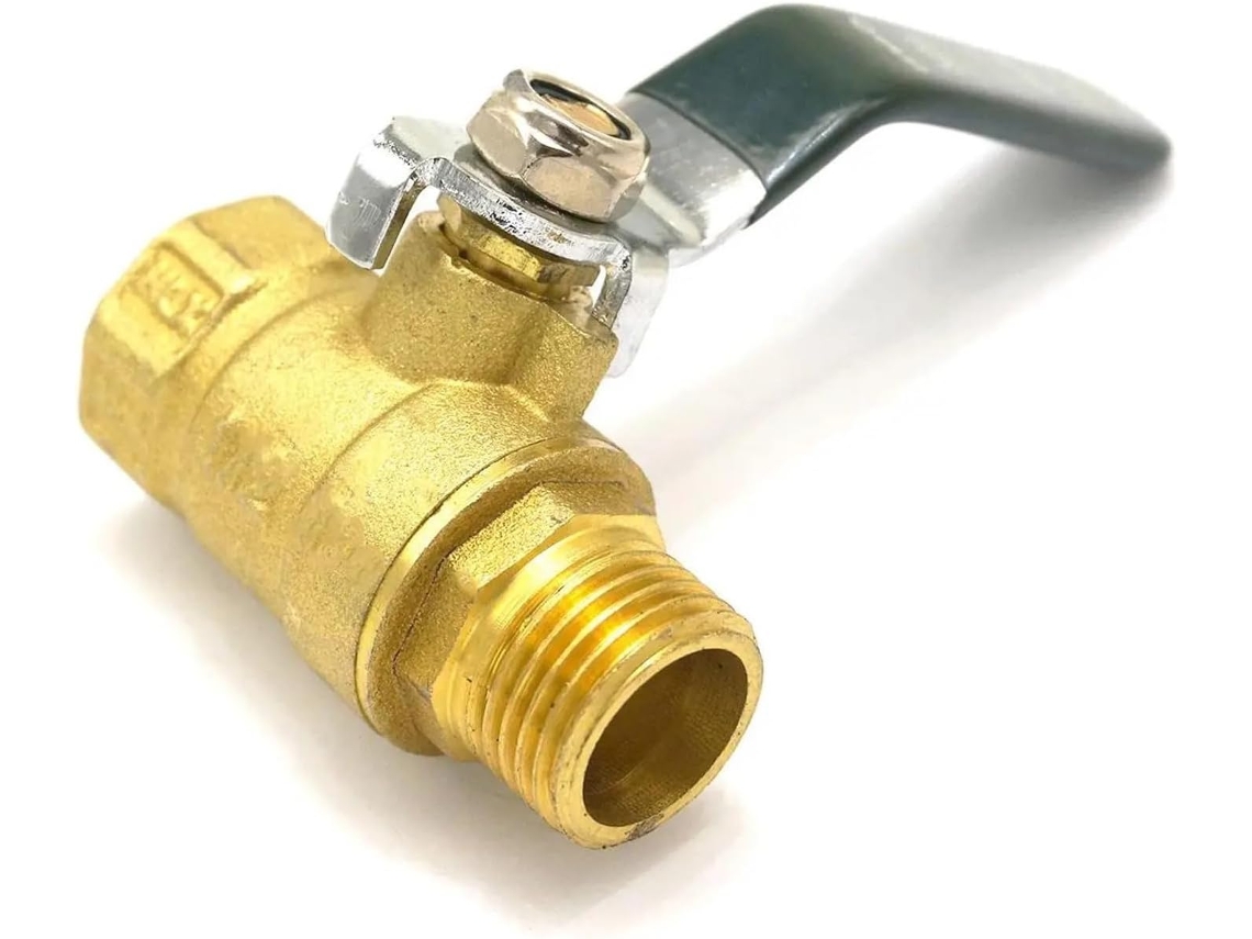 Válvula De Esfera De Latão Com Rosca Interna Bsp De 1/4" Para Rosca Externa Bsp De 1/4" Com Alavanca