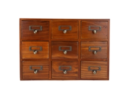 Caixa De Armazenamento De Mesa Vintage De Madeira Com Camadas Presente