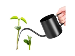 Regador, Em Aço Inoxidável, 350 Ml, Cor Preta E Branca, Bico Longo, Para Plantas, Flores, Bonsai E Vasos Em Áreas Interiores Ou Exteriores