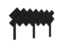 Cabeceira de Cama 141x3x80,5 Cm Pinho Maciço Preto MAISON EXCLUSIVE
