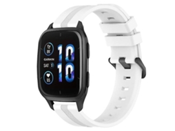 Lurelia Pulseira Garmin Forerunner Sq2 20mm, Listras Côncavas De Silicone, Brancos, Acabamento Moderno