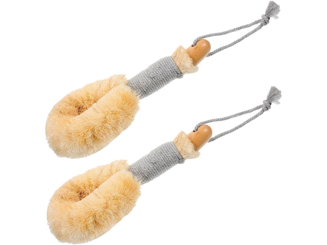 Conjunto De 2 Escovas Banho Beaupretty Com Cabo Para Esfoliação E Limpeza Corporal, Adequado Para Cuidados Com A Pele
