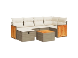 Garden Sofa Set, Garden Sofa Sets Vidaxl Bege Rattan / Vime (n/a)