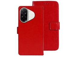 Capa De Celular Tkdaddy Idewei Para Xiaomi Redmi A5 Nfc (eu) (173,45 Mm) Com Suporte E Textura Crazy Horse Em Couro, Vermelha