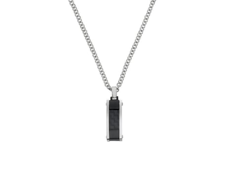 Colar Jourdan Nunki Fibra De Carbono Preta Aço Pvd Preto 55 Cm