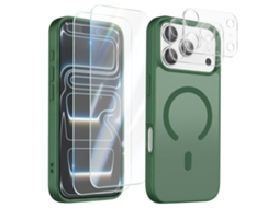 Conjunto De Capa Magsafe Para Iphone 17 Pro Max Com 2 Vidros Temperados E 2 Películas Para A Câmara
