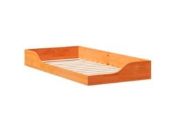Conjunto 1 Cama De Plataforma Vidaxl Bege Madeira De Pinho Maciça (90 X 190 Cm)
