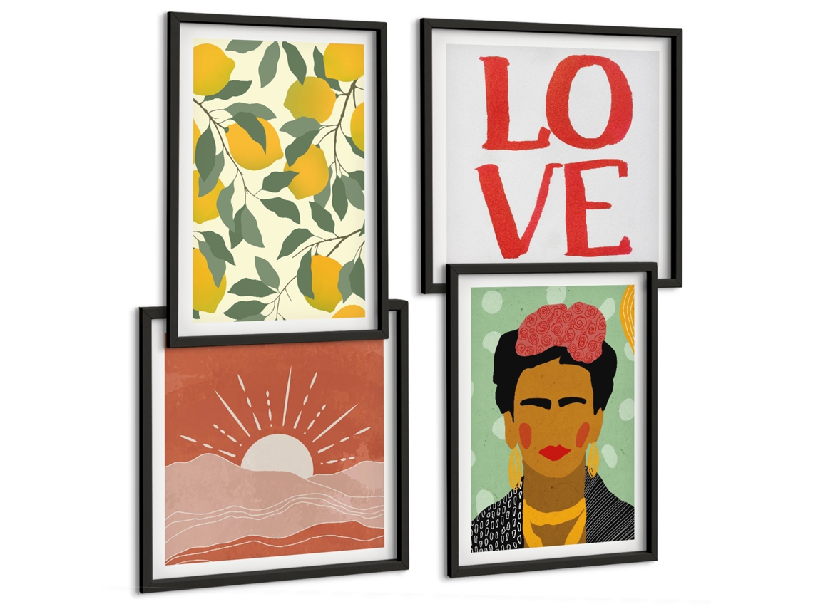 Composição De Quadros Estrutura De Mármore Elegante Moldura Branca Imagens Para Um Quarto Infantil Espelharte (conjunto De 4 Imagens)