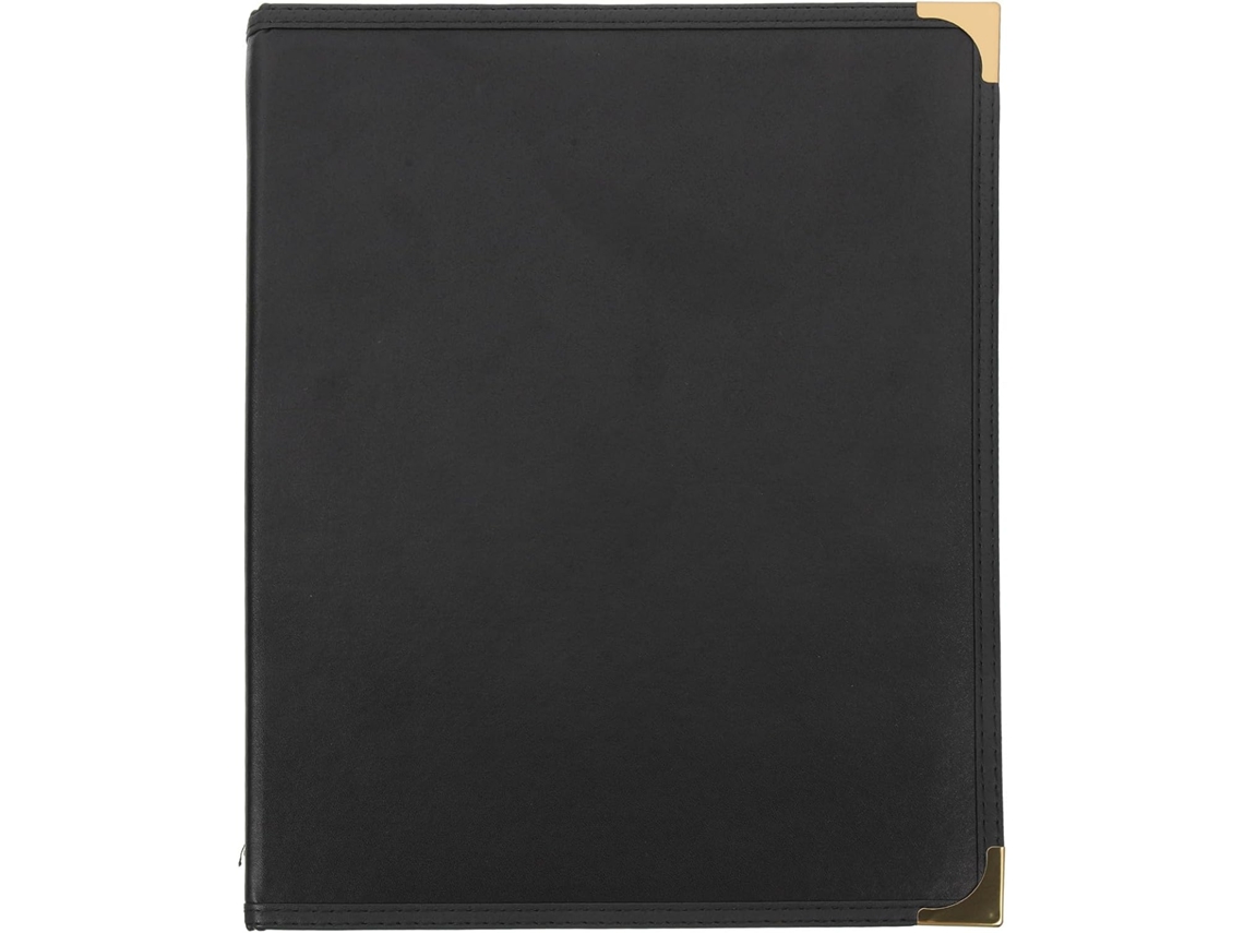 Capa Transparente Em Pvc Cardápio Com 4 Folhas Protetoras, Pasta Preta De Tamanho Médio Receitas Em