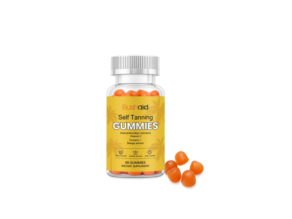 Gummies Bushaid da LAXISCREED para Suporte no Bronzeamento e Clareamento da Pele