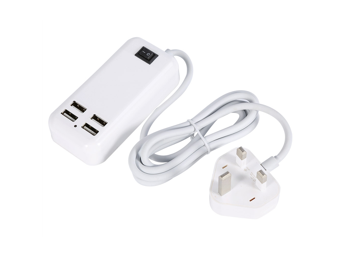 Carregador Plugue Uk EOOCOO (4 Portas Usb com Interruptor)