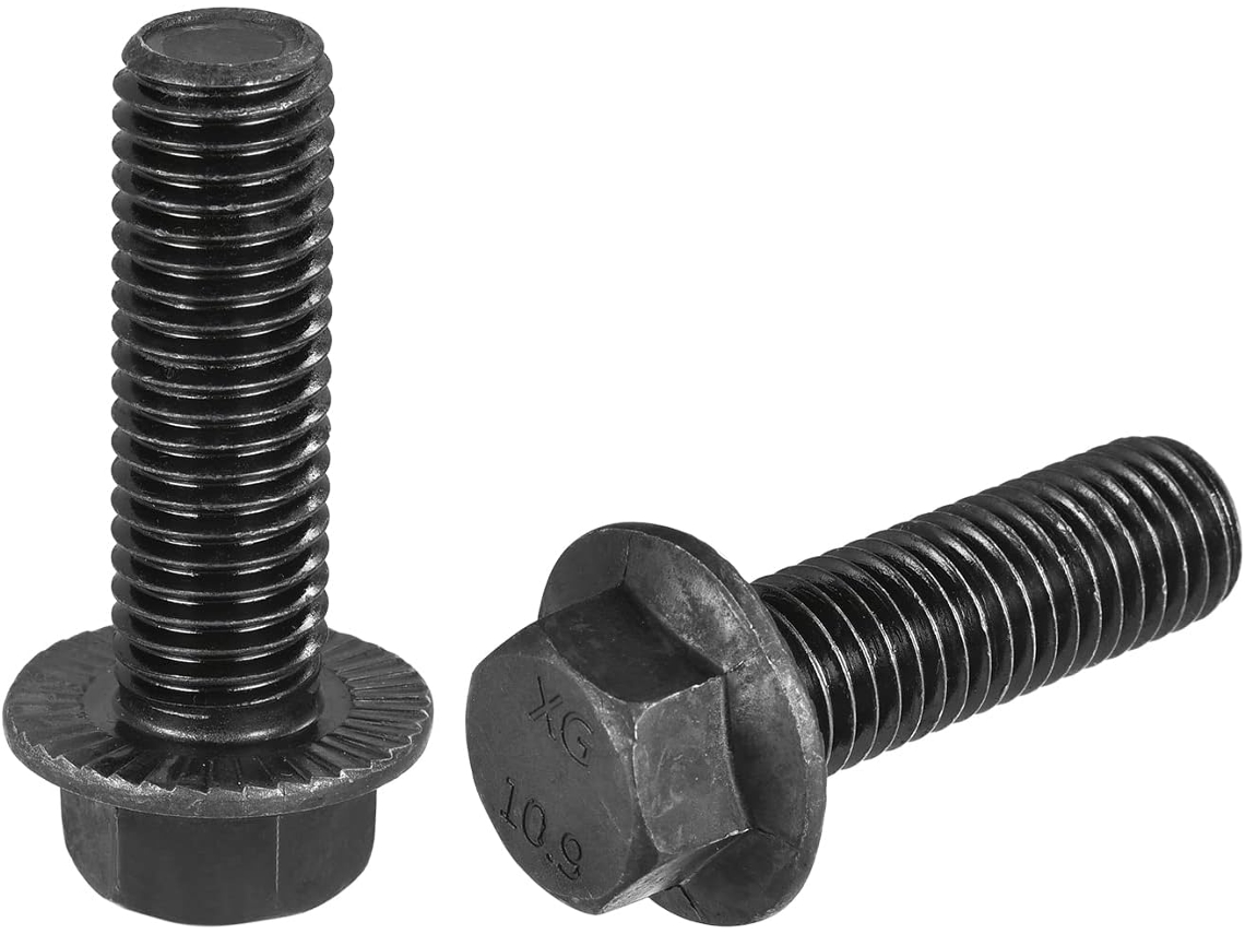 Parafusos Flangeados Sextavados Serrilhados M14x45mm em Aço Carbono Grau 10.9 CHABERLU (2 Pçs)