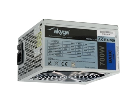 Fonte de Alimentação AKYGA Ak-B1-700 700 W Cablagem Ventilação Lateral Atx