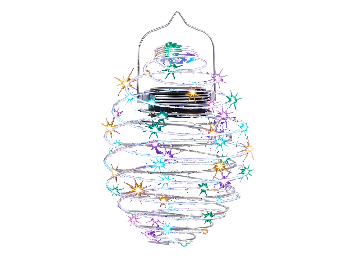 Lanterna Led Espiral Solar, Iluminação Solar Para Jardim, Lâmpada Suspensa Decorativa Para Áreas Externas, Jardim, Pátio, Varanda Aquaforge