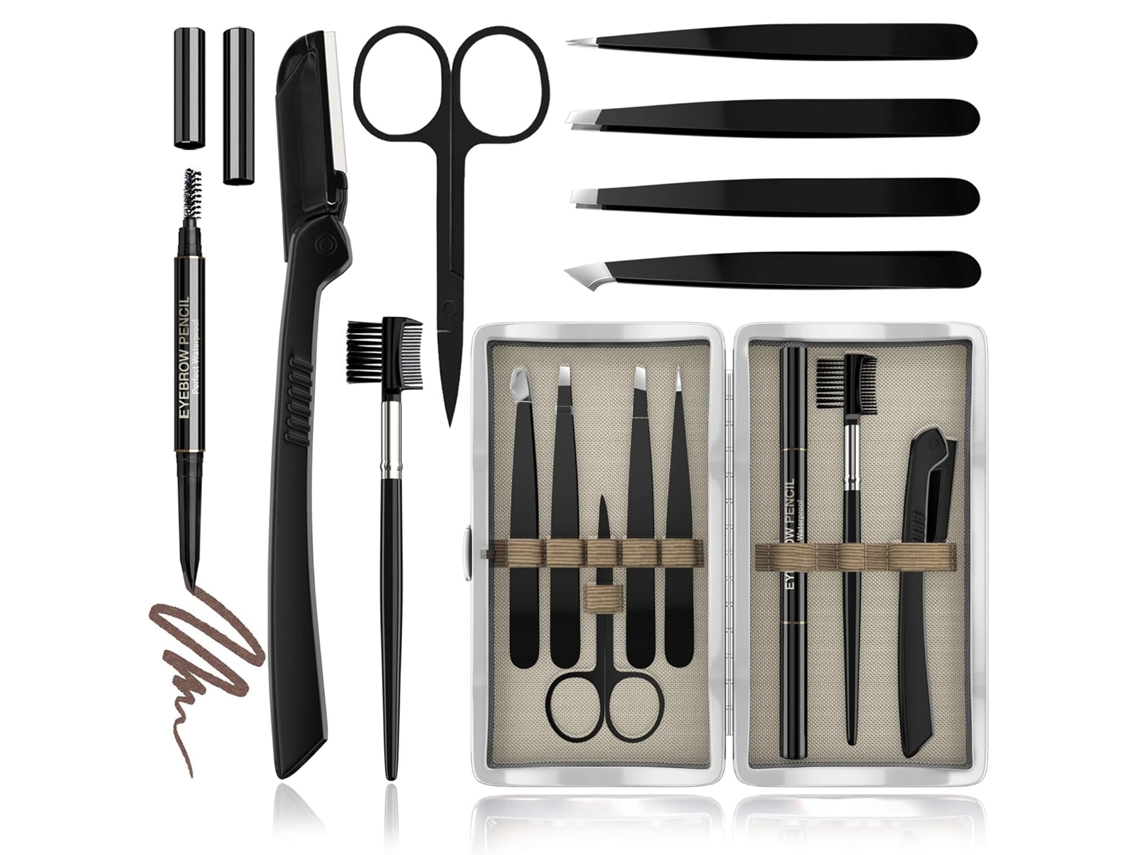 VYLARA Conjunto Profissional De Aparadores De Sobrancelhas, Para Cuidados Com As Sobrancelhas Com Ferramentas E Pincéis Personalizados, Perfeito Para Homens