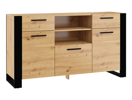 Cômoda  Nuka (155x45x87 cm - Placa Laminada - Castanho)