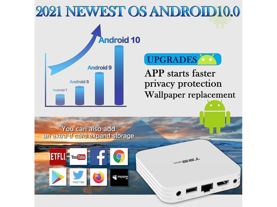 Box Smart Tv YIZHOOD Android 2 Gb Ram Branco