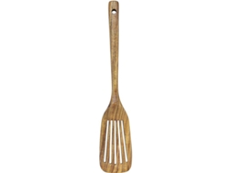 2026 espátula de Madeira com Ranhuras, Cabo Longo de Teca Natural, Utensílio de Cozinha para Panelas Antiaderentes, Feito À Mão