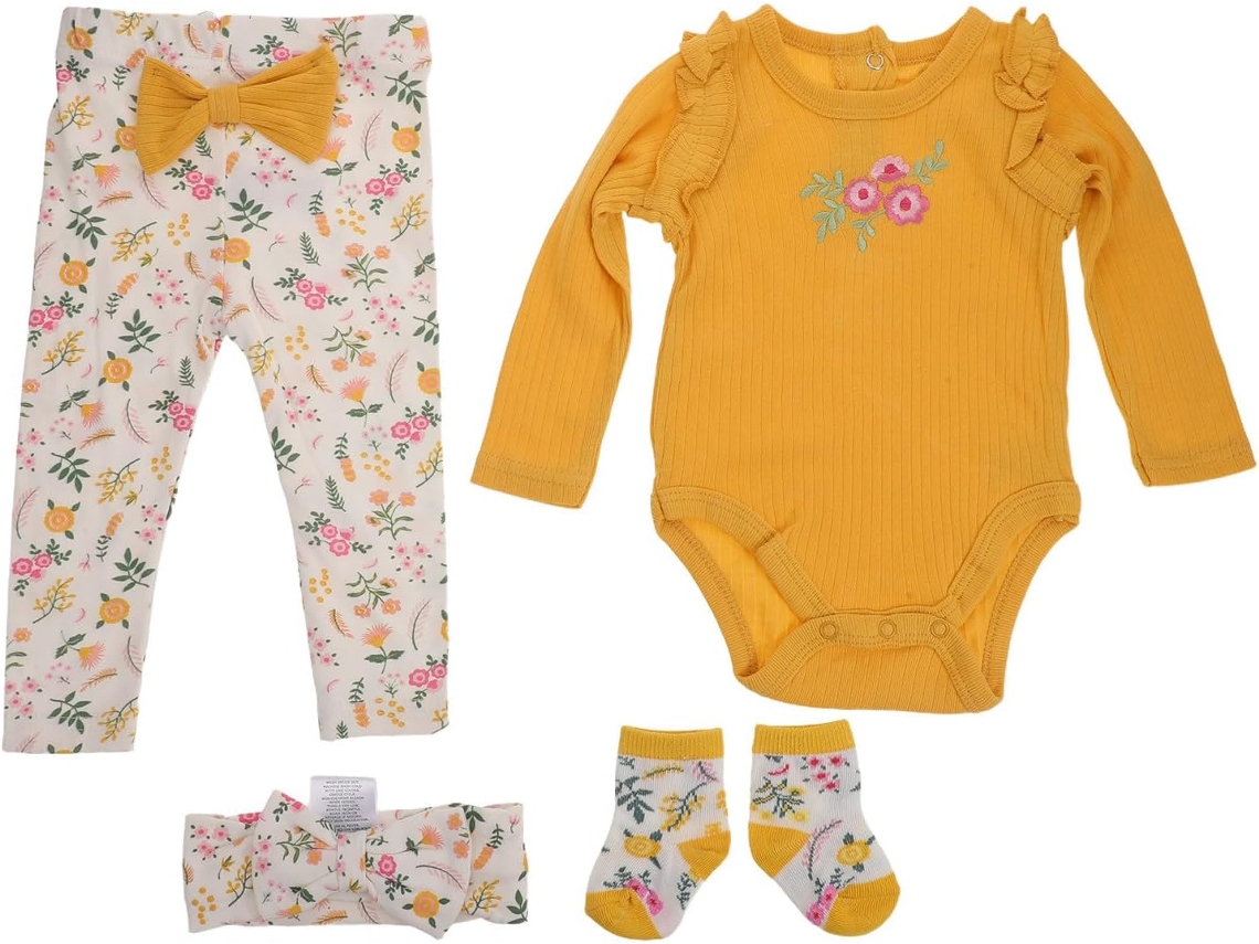 Roupa Para Boneca Reborn, 1 Conjunto, Algodão, Manga Comprida, Amarelo.