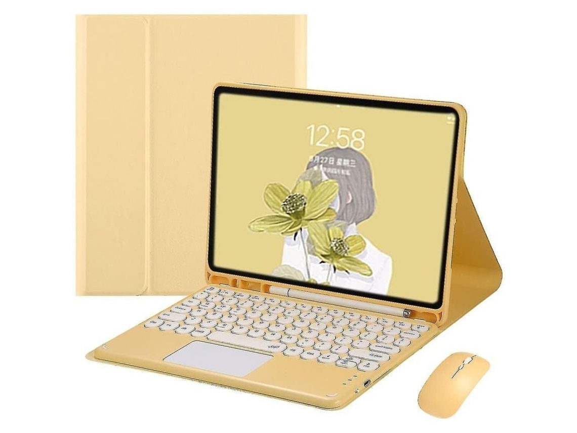 Fasst funda Teclado Inalámbrico com Rato para Ipad 6ª/5ª Gen, Pro 9.7, Air 2, Touchpad, Atalhos e Estojo para Lápis