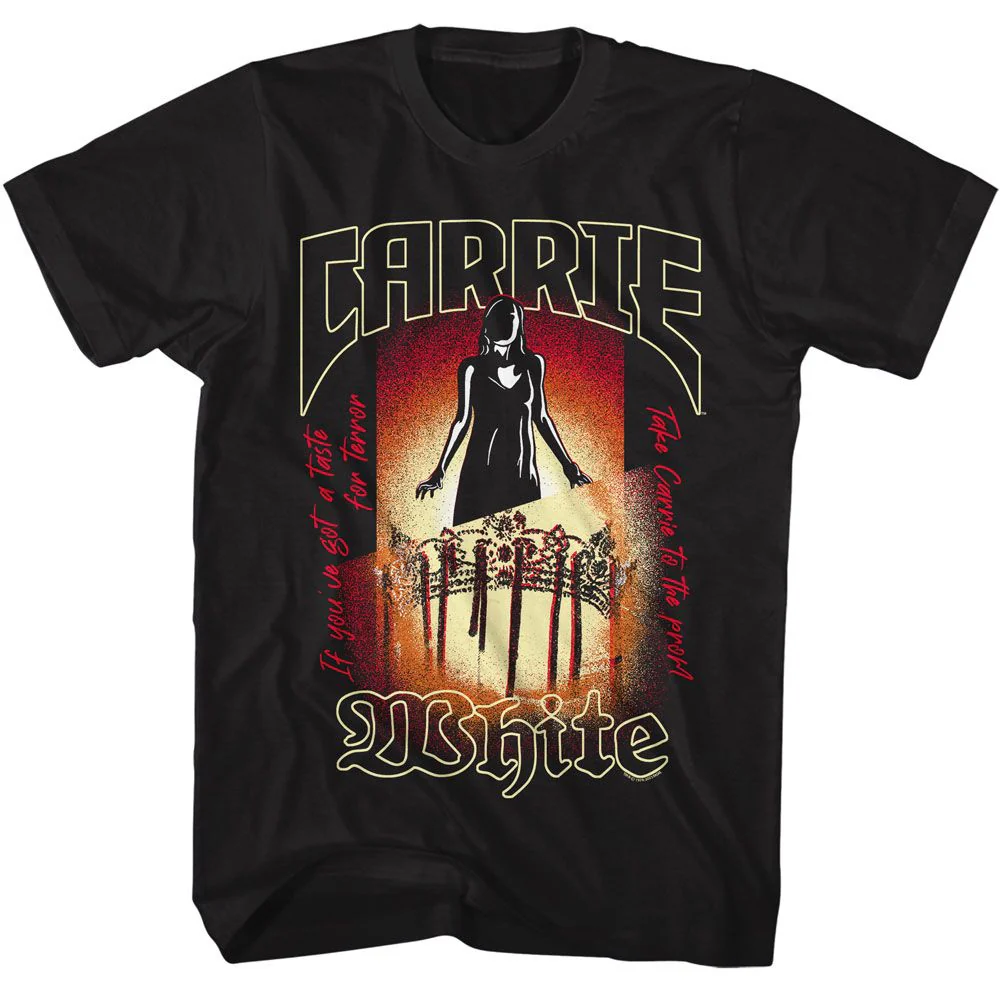Unisex Adult T-shirt Rockinstone Carrie Movie White Black Sizes