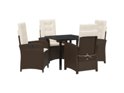 Maison Exclusive - Conjunto De Jantar Para Jardim 5 Pcs Castanho Vime Pe