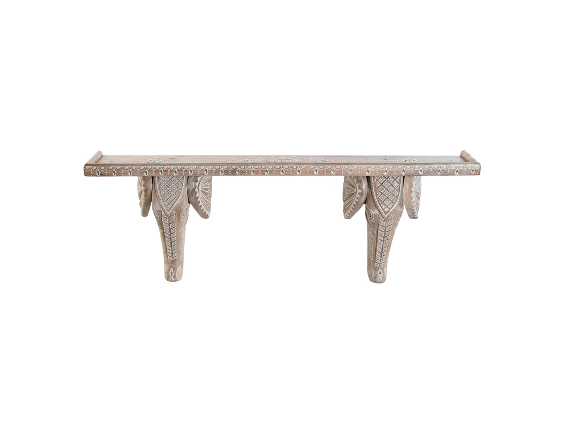 Prateleira com Alça em Formato de Elefante Natural ALEXANDRA HOUSE LIVING (78x15x28cm)