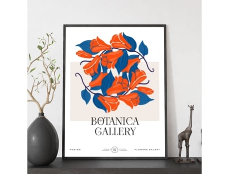 Póster Artemante NACNIC Pop. Blue Wells floresce ilustrações artísticas modernas para decoração de interiores.