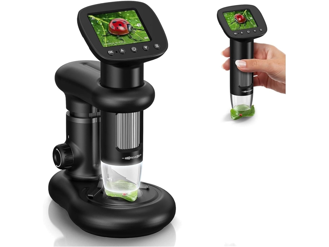 Microscópio Digital Portátil com Tela Lcd de 2 Polegadas, Tamanho de Bolso, Ampliação de 1000x, 8 Leds. SFUSHOS