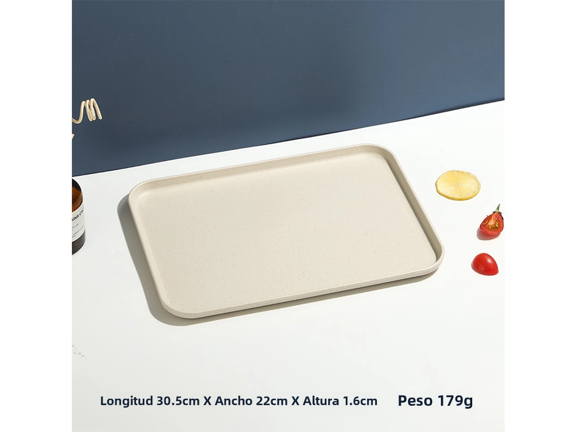 (bege M) Bandeja Retangular De Plástico Para Uso Doméstico E Em Refeições, Ideal Para Colocar Chá E Copos.
